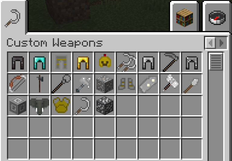 custom weapons tab