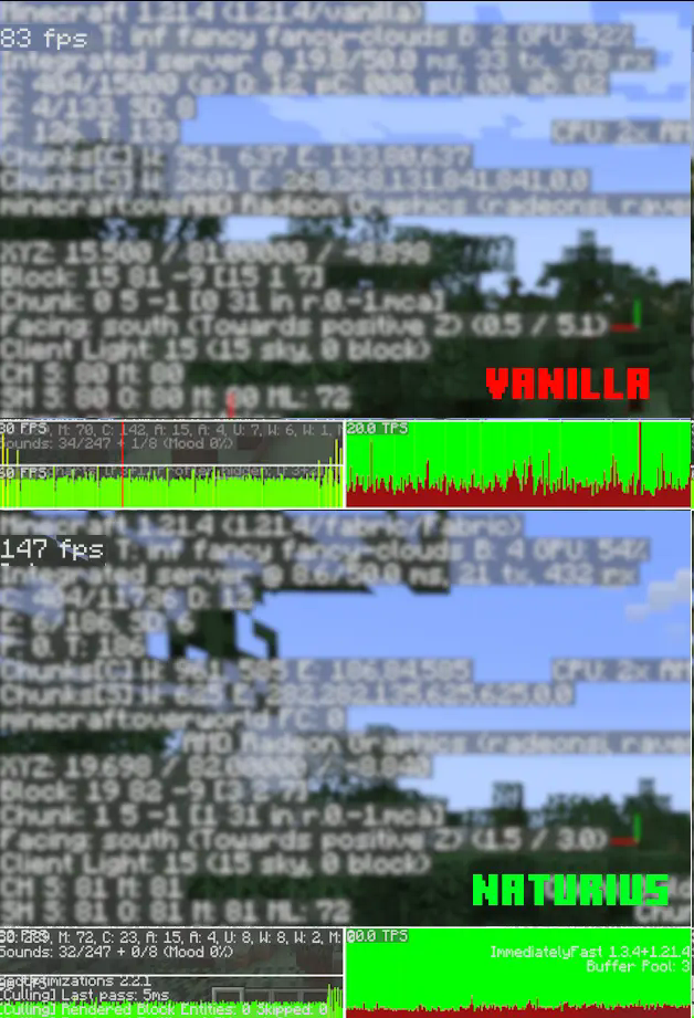 FPS Vanilla vs Naturius Lite