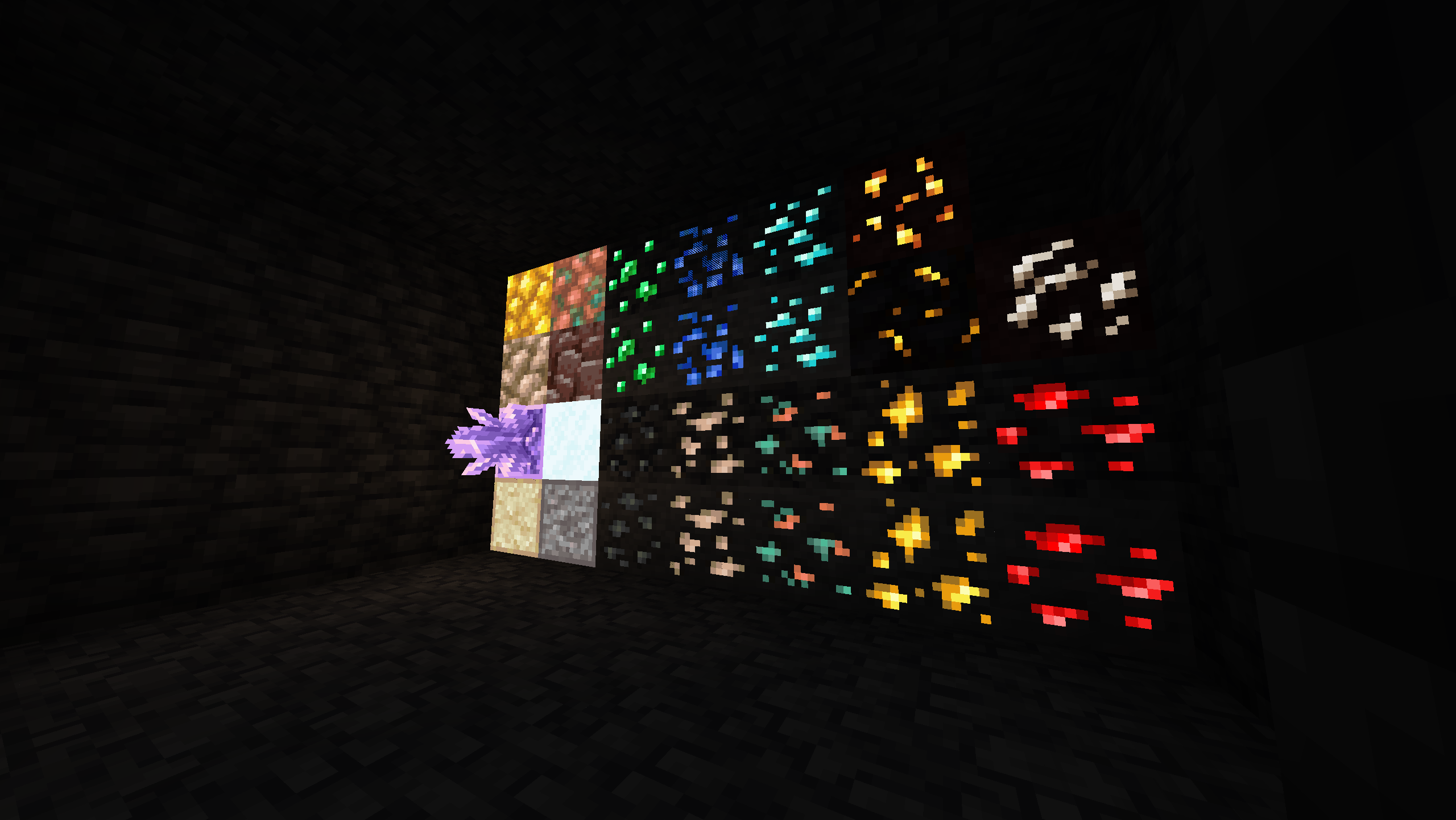 Ores, suspicious blocks and powdered snow