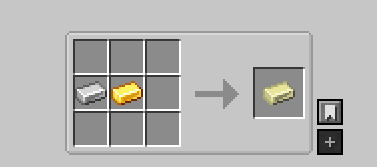 1 iron ingot and 1 gold ingot