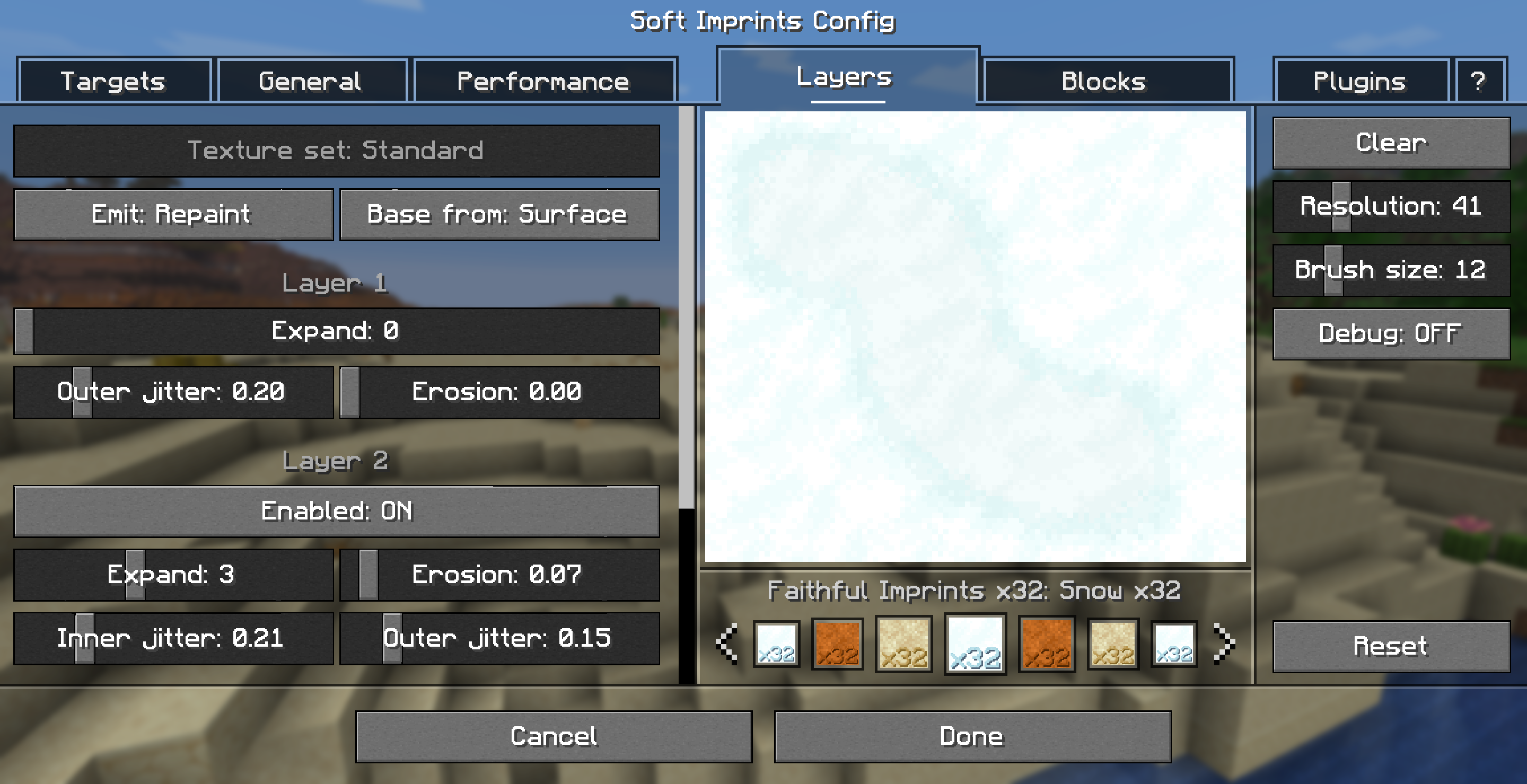 Settings x32