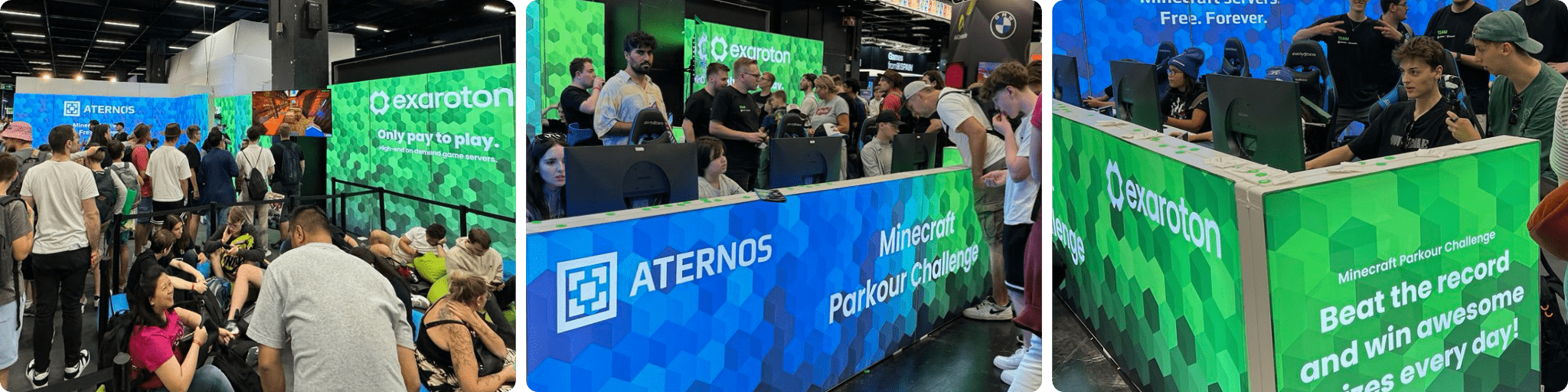 Pictures from the exaroton booth at Gamescom 2024