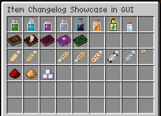 The Item changelog in GUI