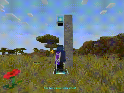 Gif showing that punching teleports you in the direction you're looking, jumping sends you upwards, and sneaking sends you downwards
