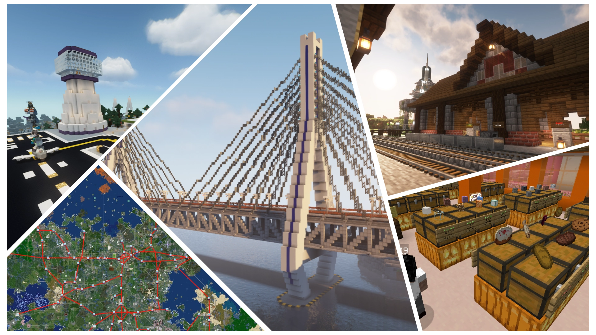 plane, bridge and railways
