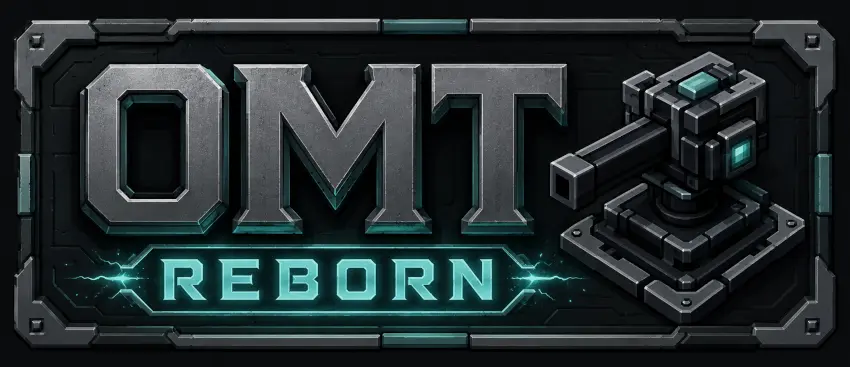 A banner logo for Open Modular Turrets Reborn.