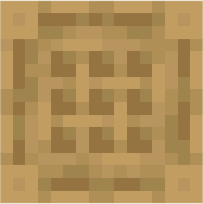 The top of the redone crafting table, has inset crafting squares.