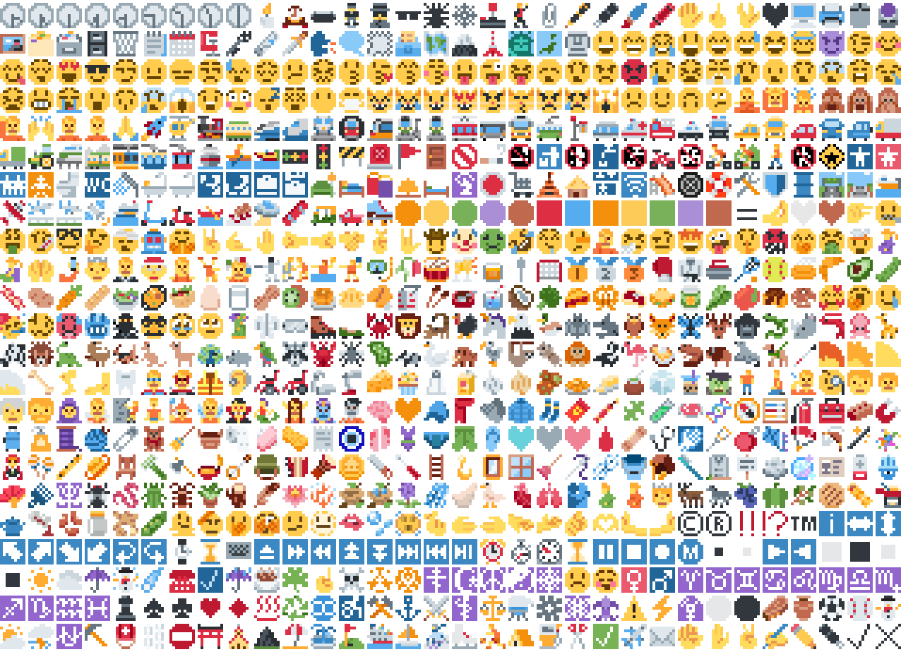 Grid of hundreds of emoji