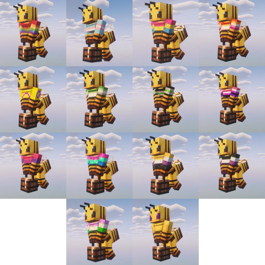 All the Bees in their full Pride wear~