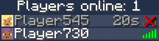 An offline and online player in the tab list