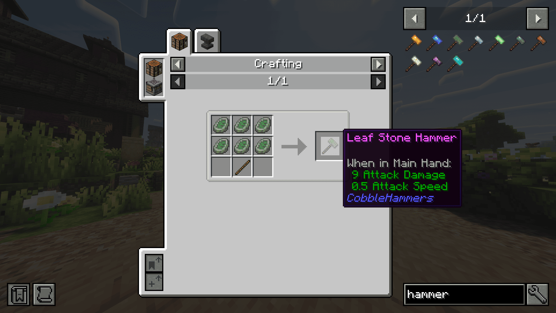 Leaf Stone Hammer Recipe