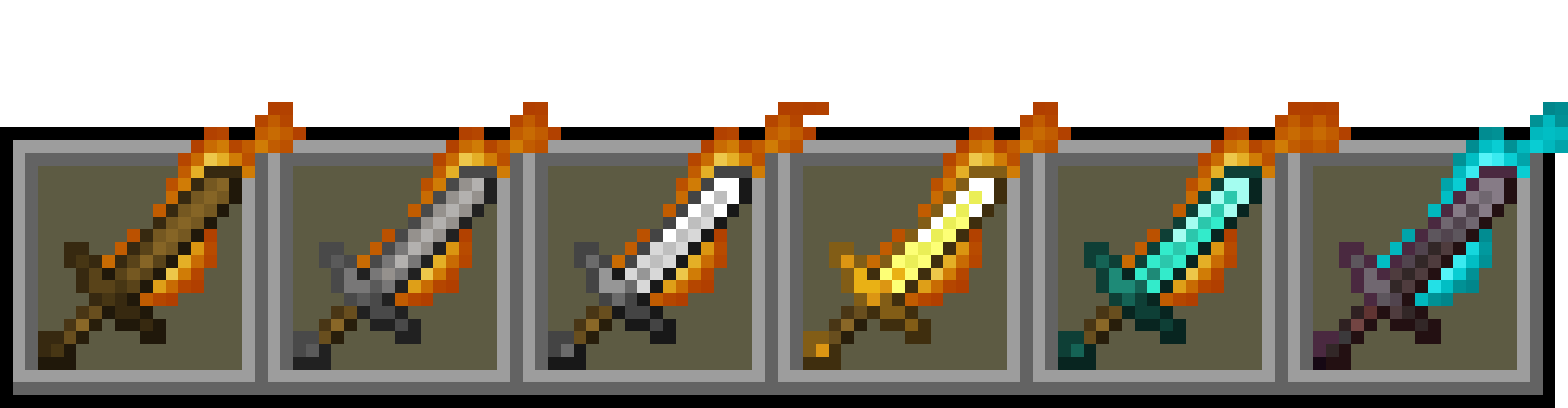 Flaming Swords in Hotbar