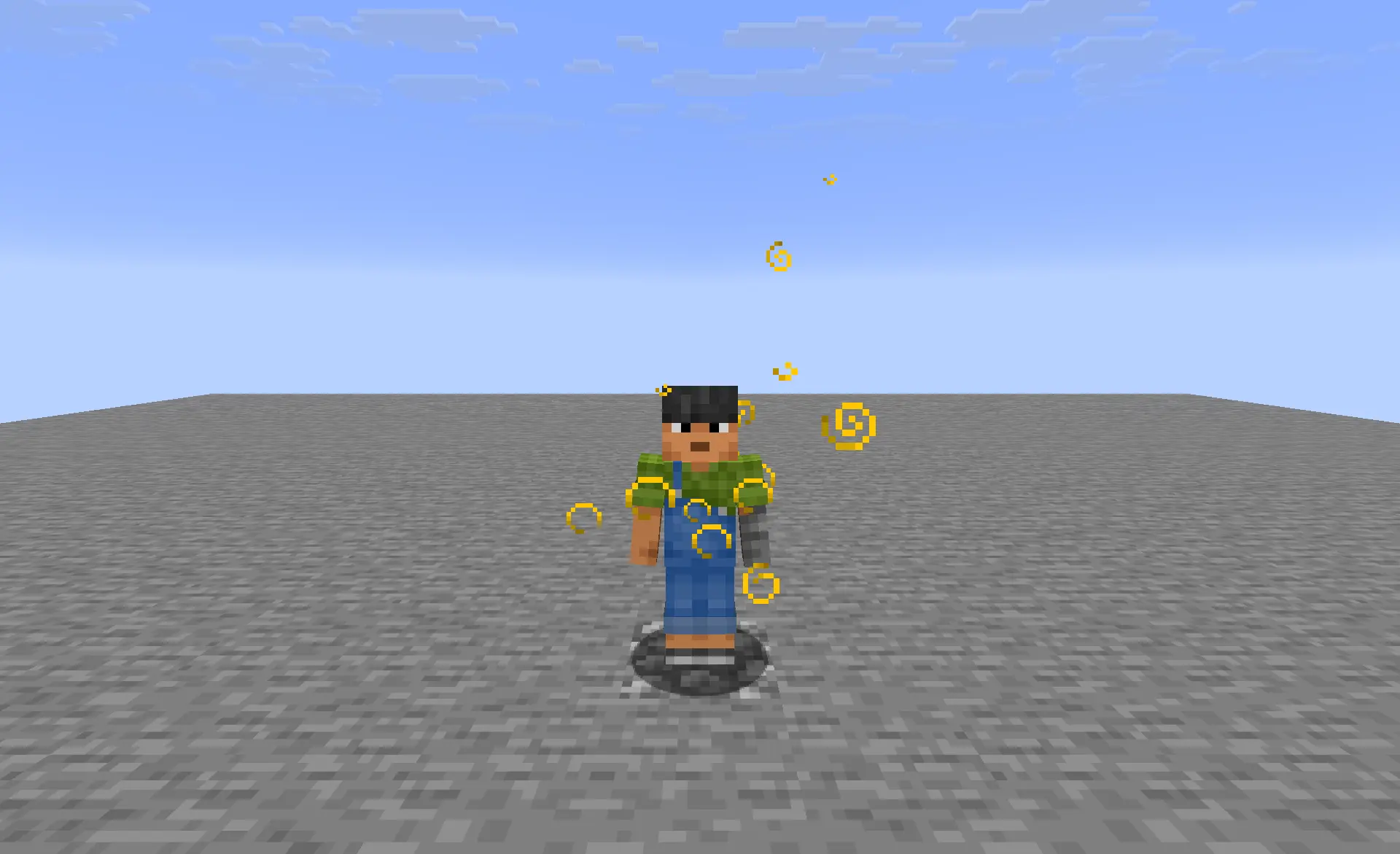 Player with potion emits more particles.
