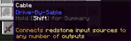 Cable Item tooltip in inventory