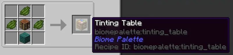 Crafting recipe