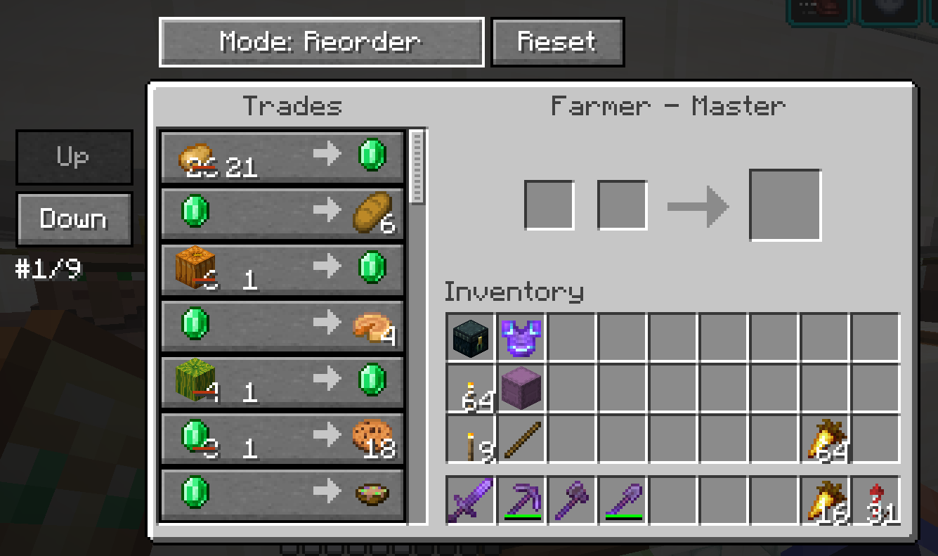 Trade Reorder Interface