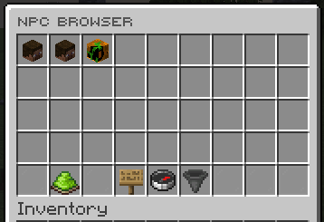 NPC browser with saved NPCs ready to edit