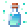 a bottle of blue liquid