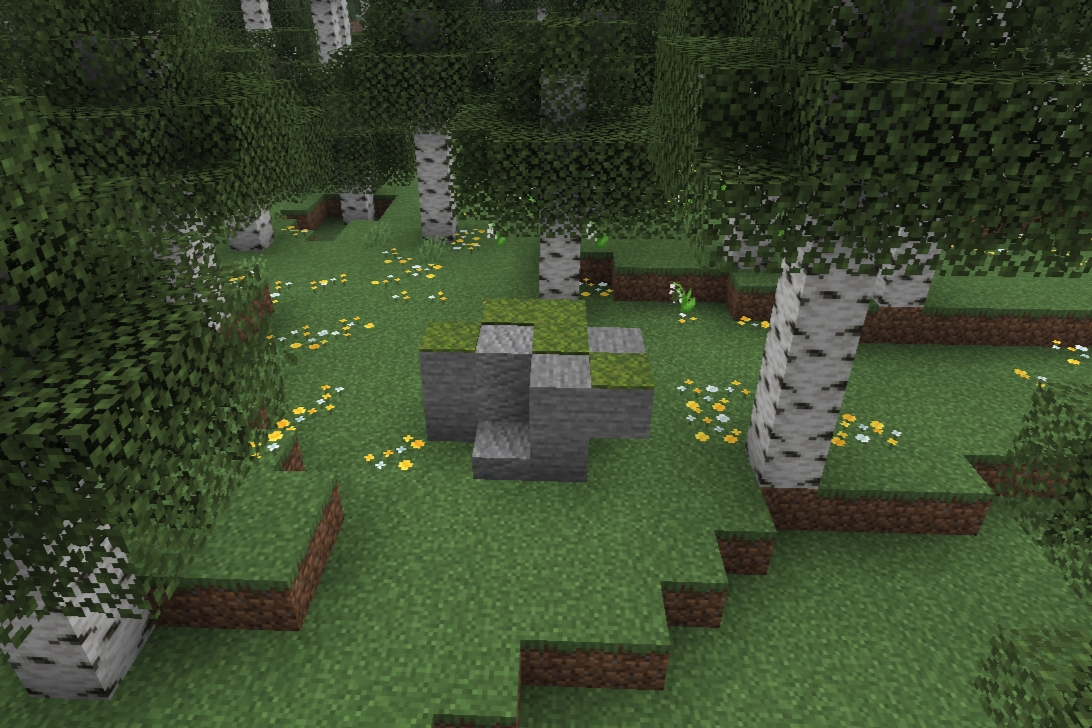 Boulder generated in birch forest