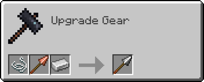 1 Copper Spear -> 1 Iron Spear
