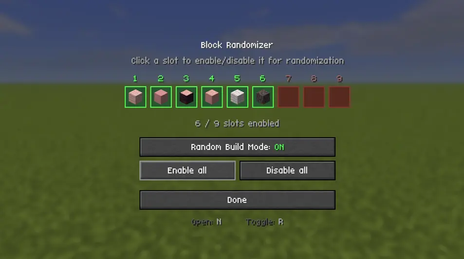 Block Randomizer Settings