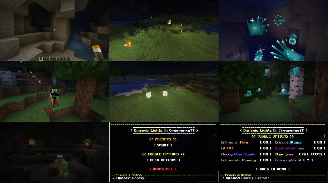 an image showing all the glowing features mentioned above