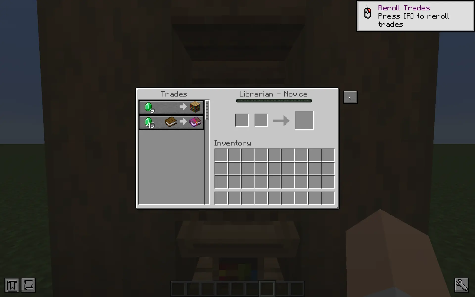 Image of trading menu with reroll mod