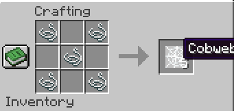 cobweb is crafted from 5 string, one in each corner, and one in the middle