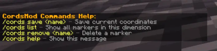 CordMod commands