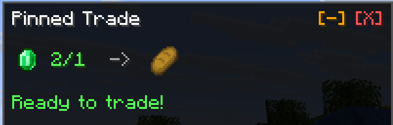 Example of pinned trade