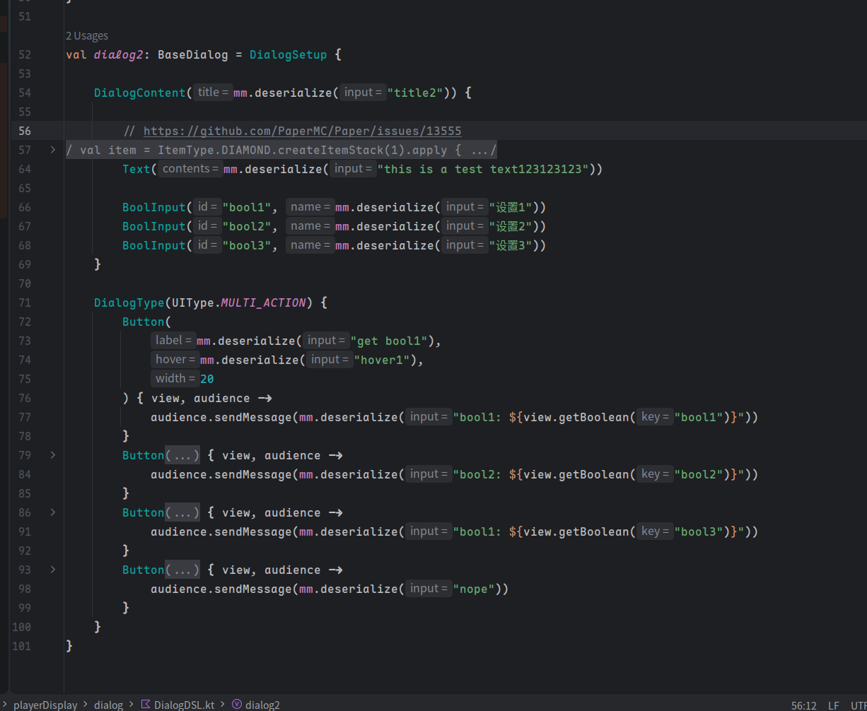 example using this dsl