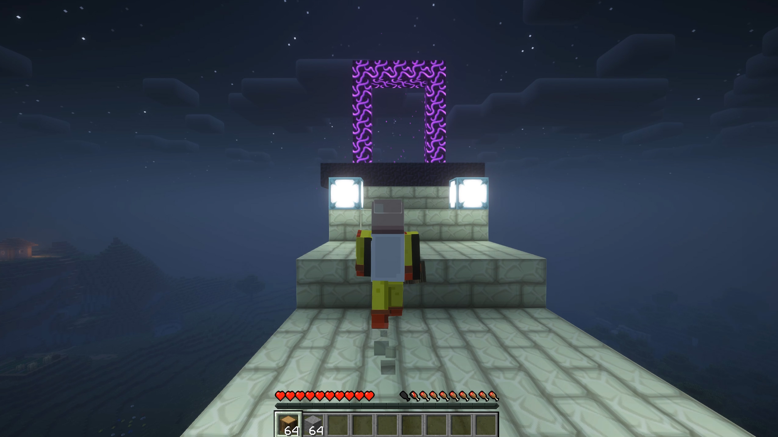 A lunar bridge spawns in the player initial spawn position