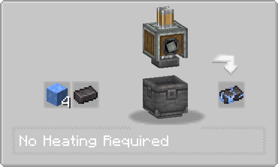 Frozen Netherite ingot receipe : Compact 4 blue ice with a netherite ingot to get a frozen netherite ingot