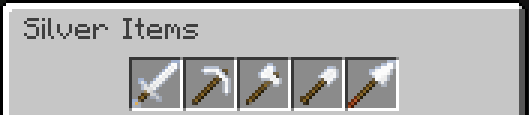 Silver items showcase