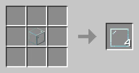1 glass block to craft 4 glass panes