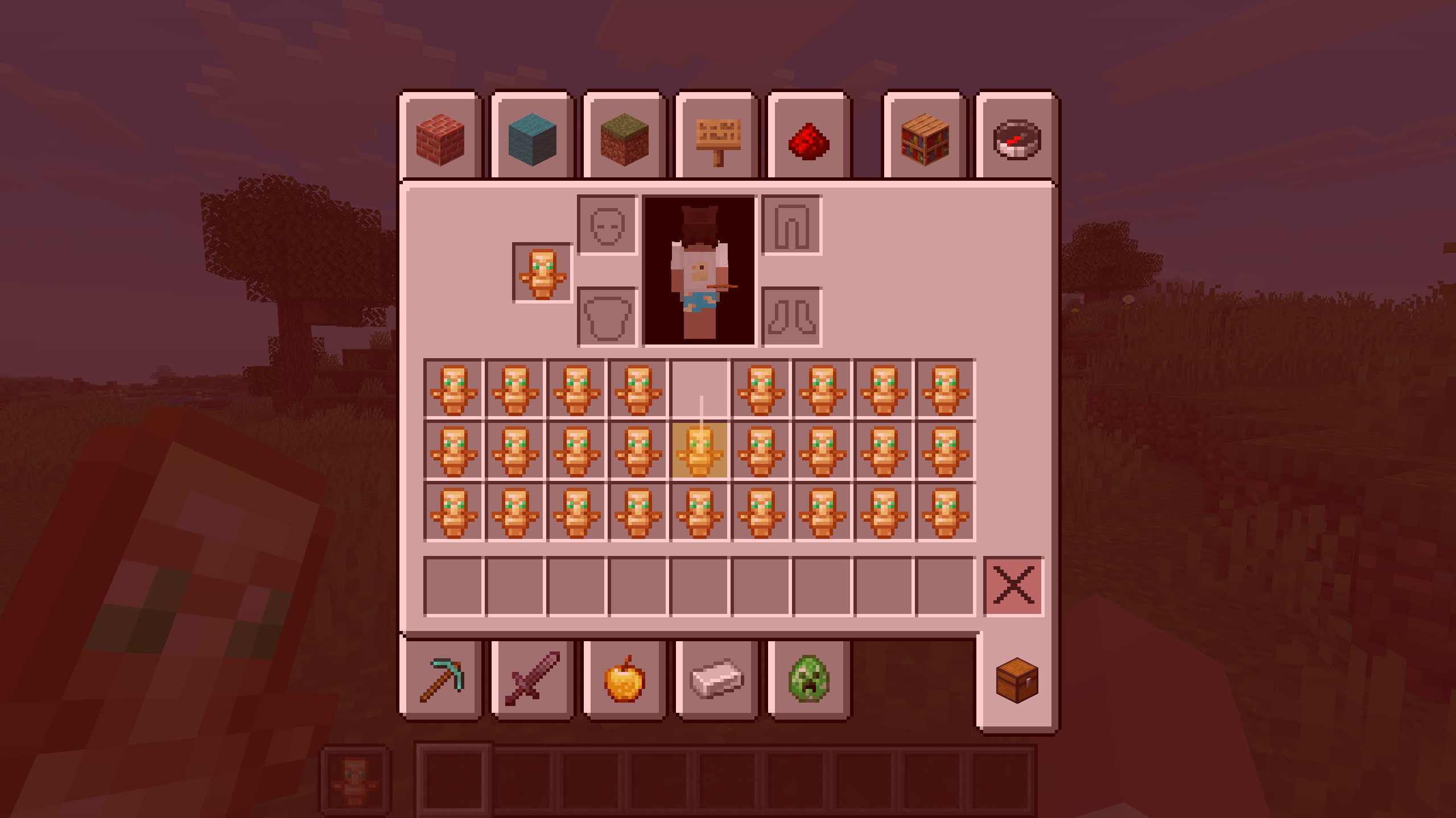 Here, you can see a photo of what the mod looks like with only one totem in offhand