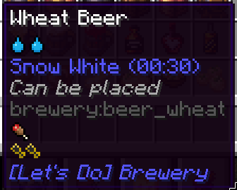 Screenchot of wheat beer with hydration stat