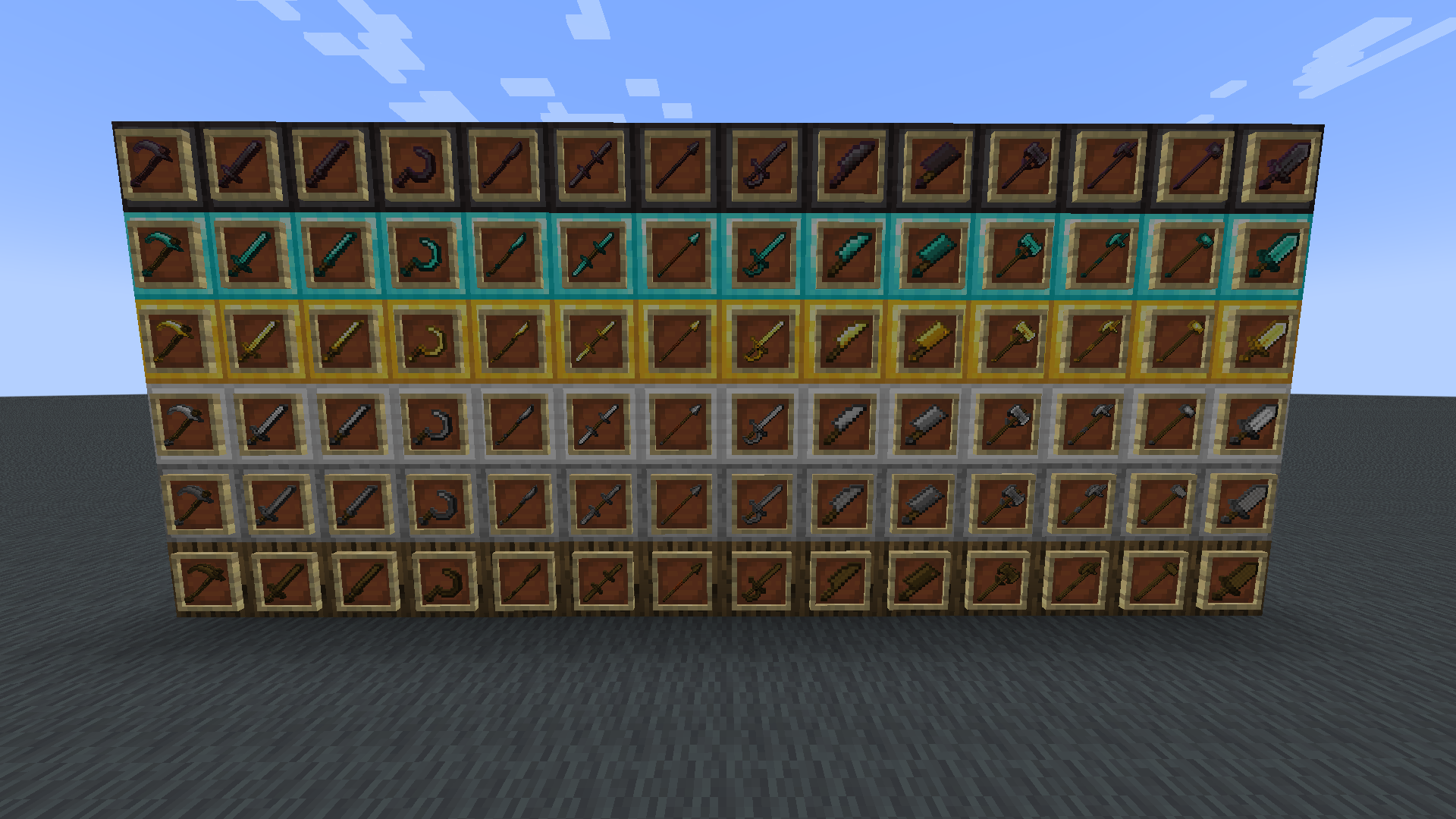 Every single weapon in the mod in all tiers
