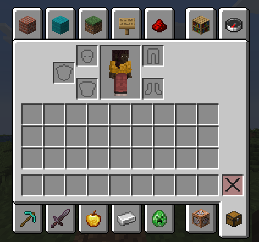 fixed player character background in inventory