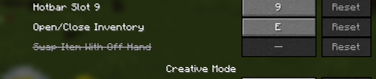 Option as it will appear when disabled