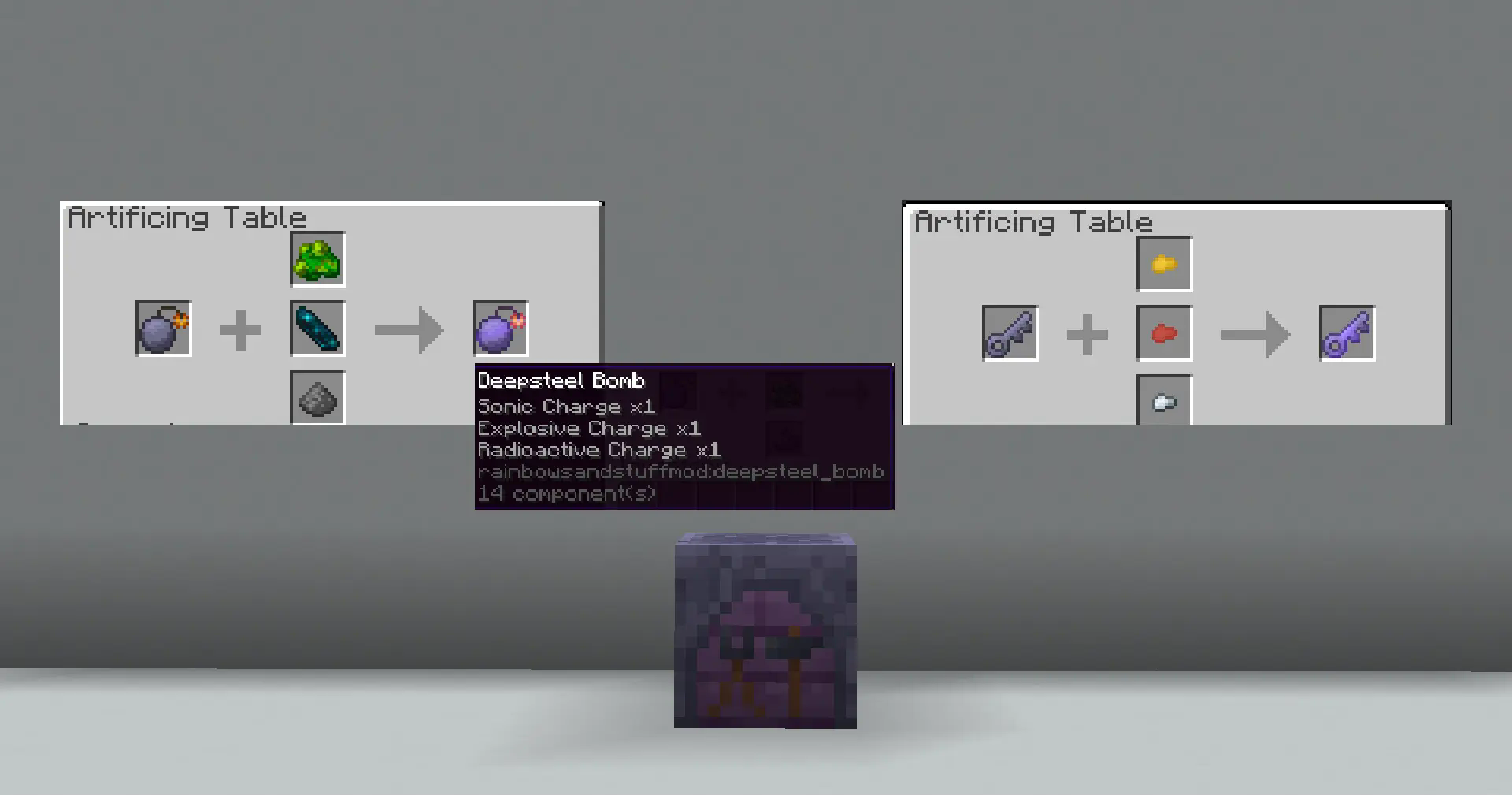 Artificing Table and Artificing Table GUI