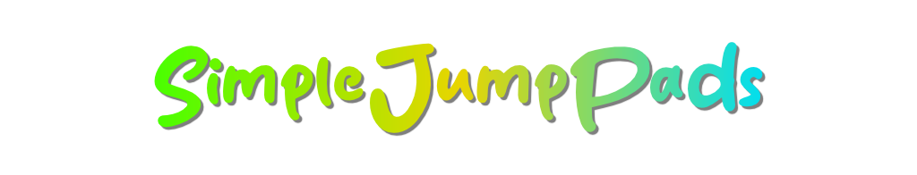 A text of SimpleJumpPads with green, yellow, blud gradient.