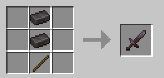 netherite sword being crafted