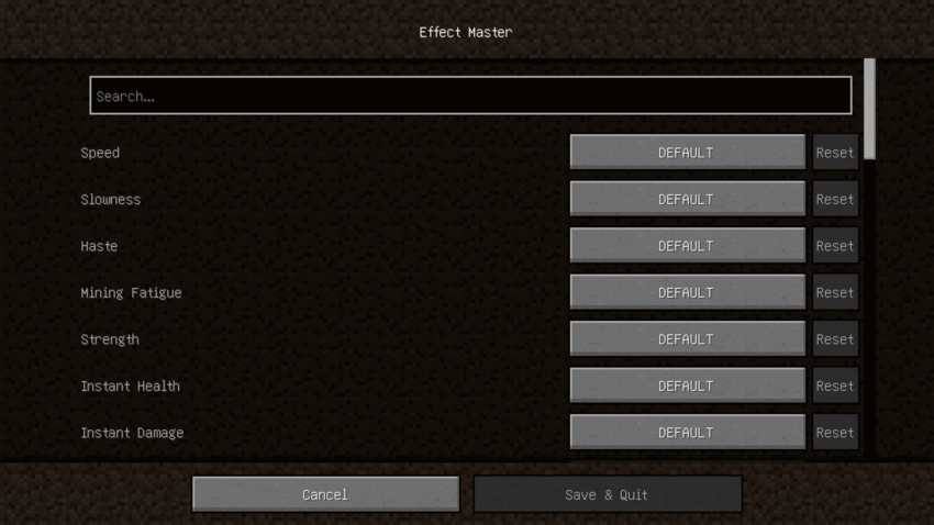 config menu