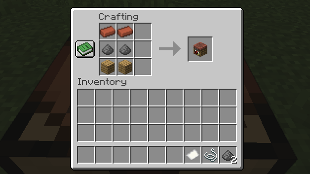 Combustion table crafting recipe