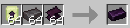 Smithing Recipe using an enderite upgrade template, a netherite ingot, and enderite scrap