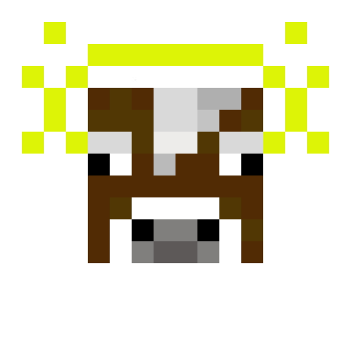Logo of minecraft cow with halo