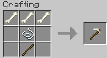 crafting of a Bone Pickaxe