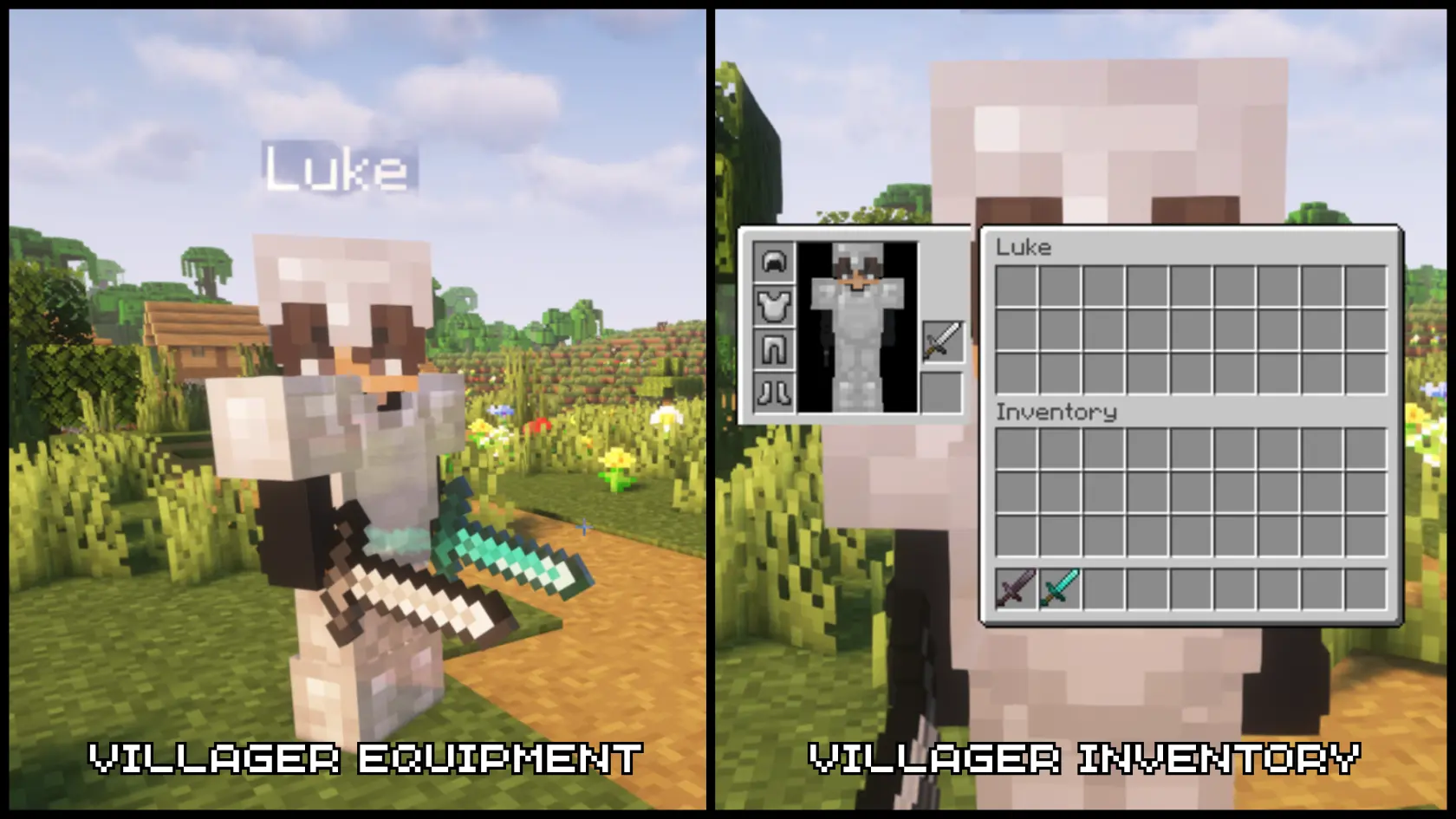 Villager inventory and equipment