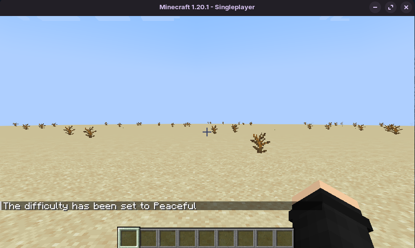 Test on Desert Superflat world with the datapack enabled
